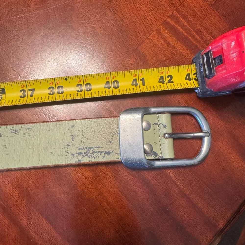 Silver Buckle Tan Belt